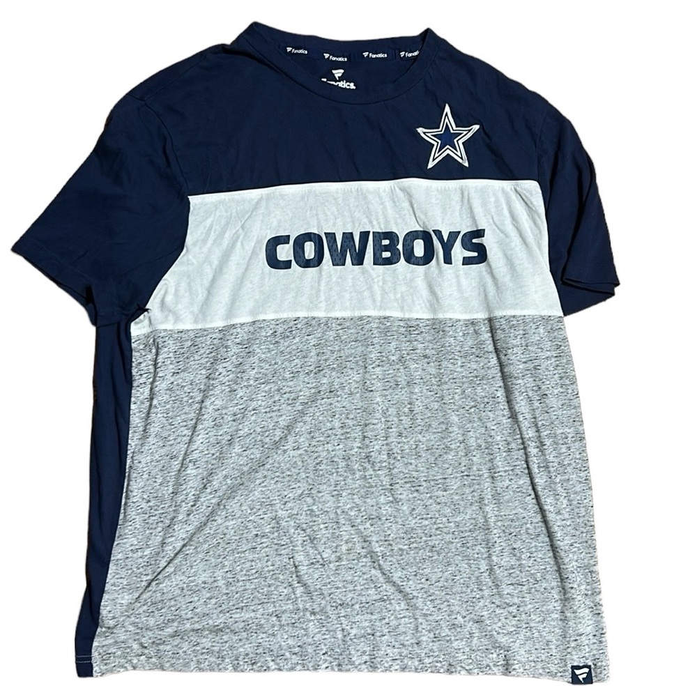 Men's Fanatics Navy/Heathered Gray Dallas Cowboys Colorblock T-Shirt Size 2XL
